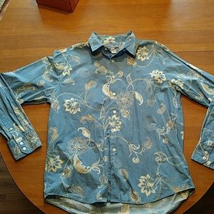 Quiksilver vintage style embroidered dress shirt